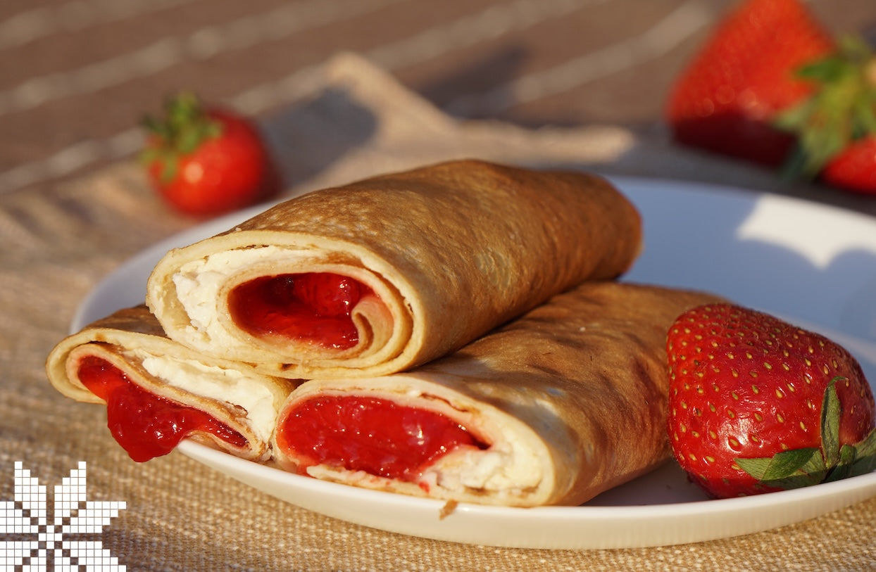 Strawberry and Cream Cheese Filled Crepes (Nalysnyky), Frozen - Wholesale