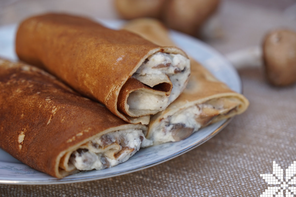 Mushrooms and Cheese Filled Crepes Frozen - Wholesale