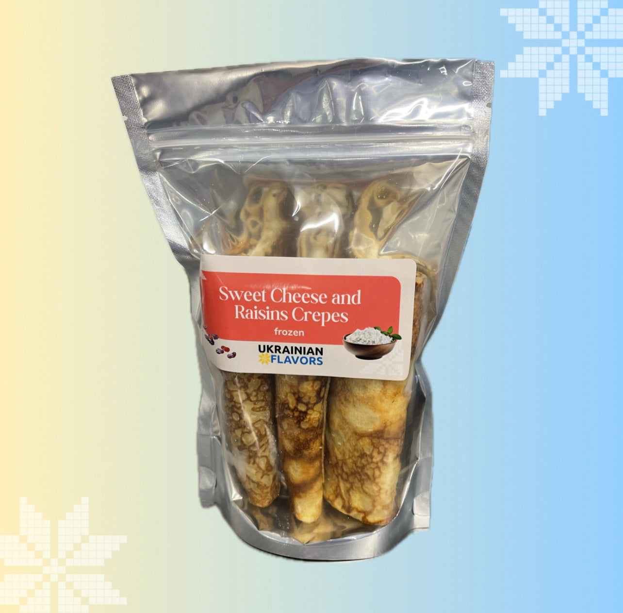 Sweet Cheese and Raisin Filled Crepes (Nalysnyky) Frozen - Wholesale