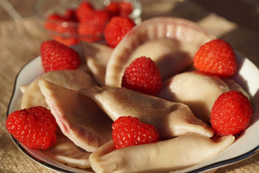 Raspberry Varenyky (Sweet Ukrainian Pierogi) - Frozen