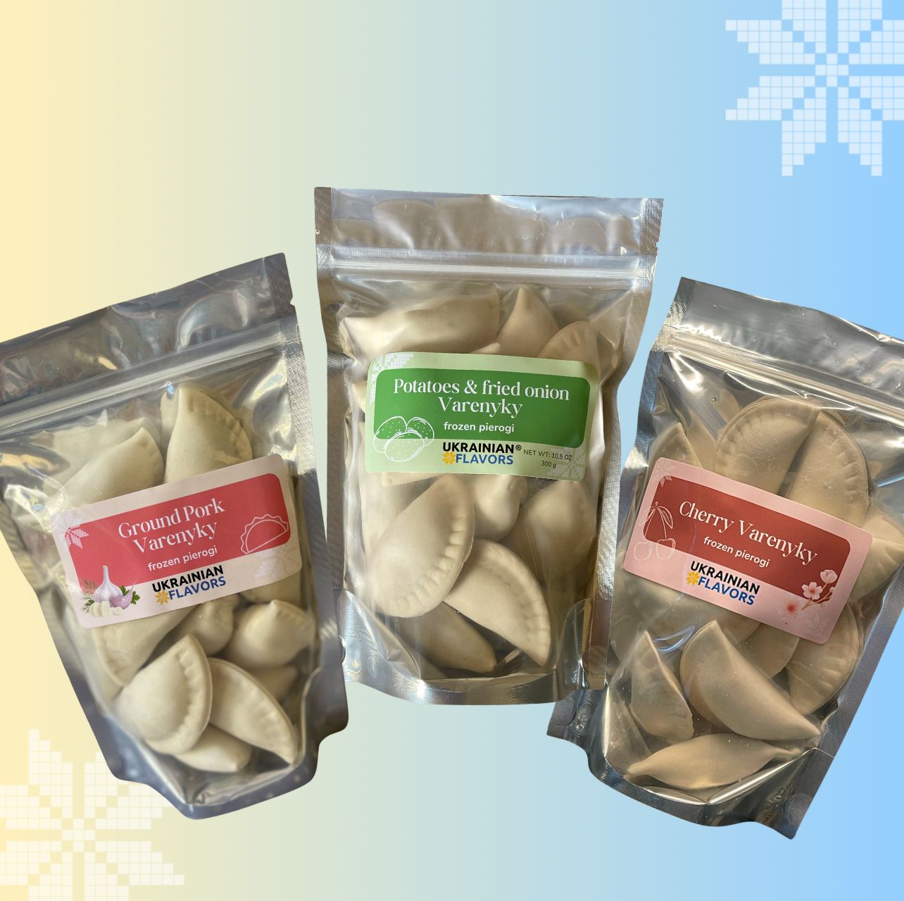 Set of popular frozen Varenyky